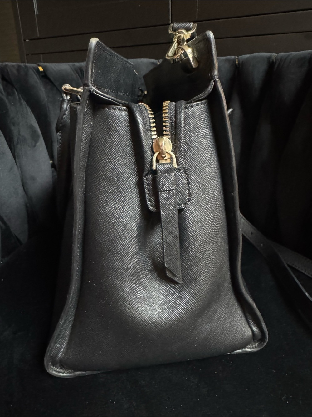 kate spade Black Saffiano Leather Medium Satchel Bag - Picture 9 of 10